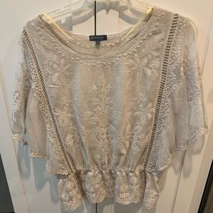 Democracy lacy peplum top medium